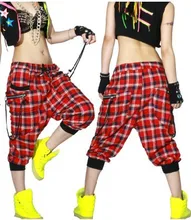 Best Version New fashion Women Hip hop Trouser dance wear pants patchwork ds costume loose casual