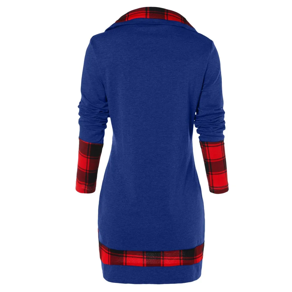JAYCOSIN, Новая женская рубашка, Женская клетчатая куртка с длинными рукавами, толстовка, одежда на пуговицах, клетчатый женский пуловер с высоким воротником