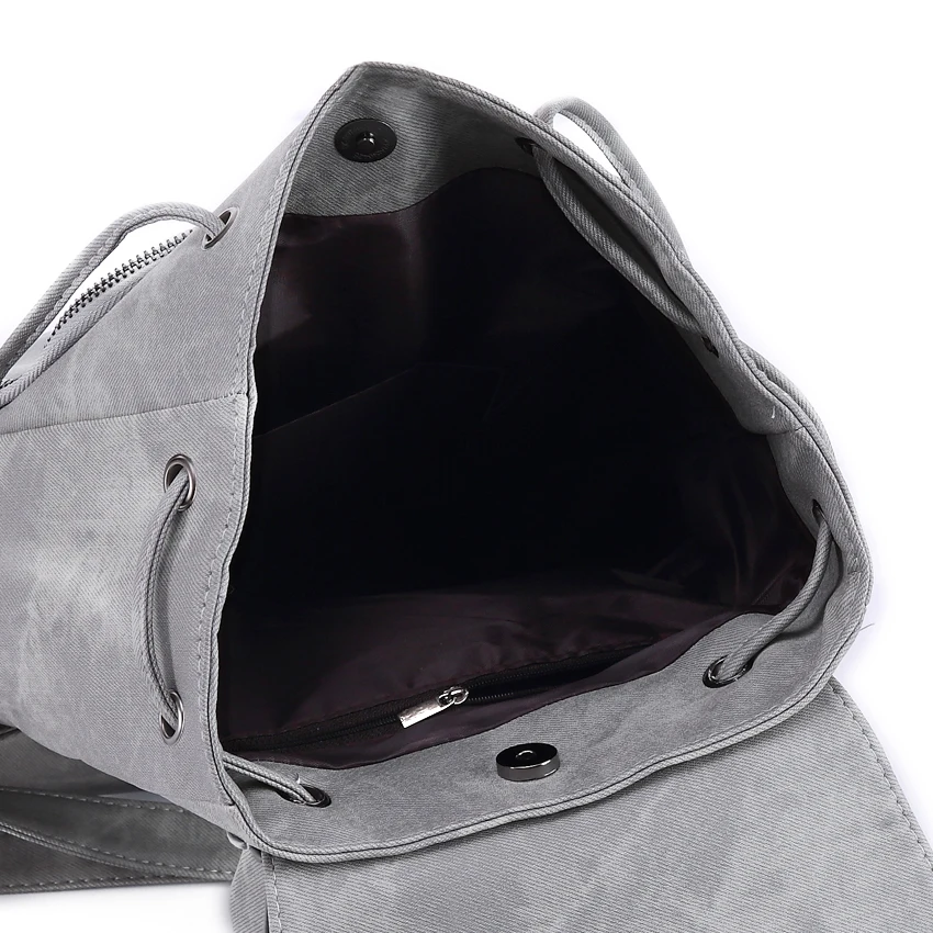 DIDA Oso de cuero de las mujeres de la marca bolso de escuela para niñas adolescentes de moda femenina Mochila gris negro Mochila de viaje