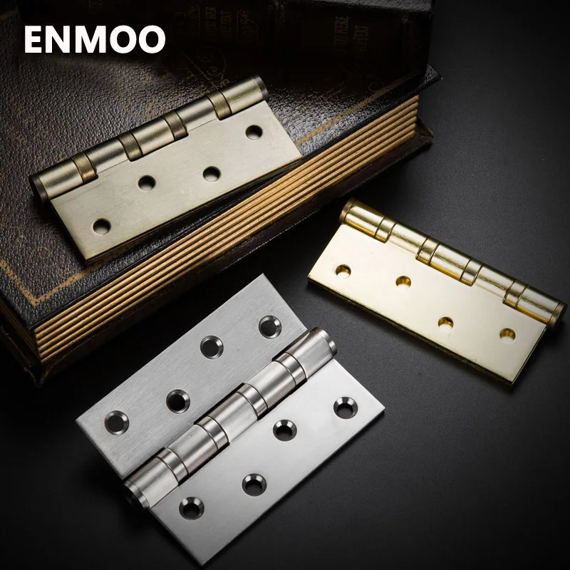 

4"x3"x3mm 304 Stainless Steel hinges for Wood Door High Quality 4-BB Mute Bearing Flat Hinges Door Hardware