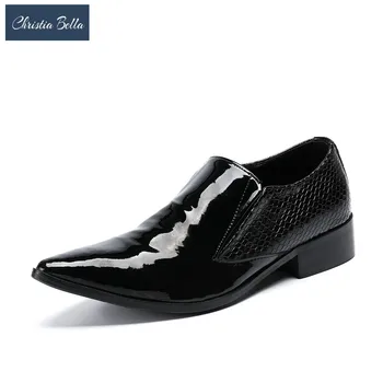 

Christia Bella Espadrilles Pointed toe Genuine Leather Suit Shoe Wedding Dress Shoes Best Gift Top Fashion Luxury Men Loafers