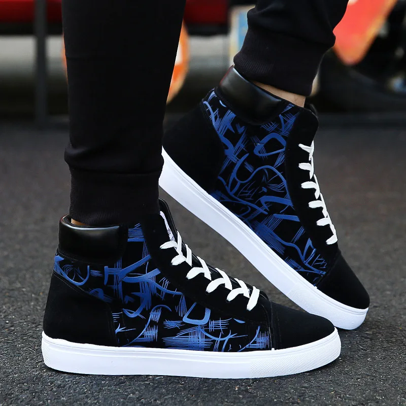 Canvas Shoes Men Fashion Sneakers Breathable Cool Street Shoes Male Brand Sneakers Men's Causal Shoes Black Blue Red KA305