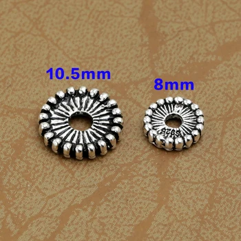 

Handmade 925 silver beads jewelry spacers sterling silver Beads jewelry findings buddhist prayer beads markers mala's spacers