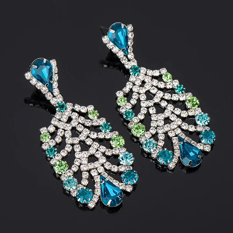 

YFJEWE Women's Fashion Popular Mixed Color Rhinestone Earrings Vintage Bottle Shape Drop Earrings Wholesale #E055