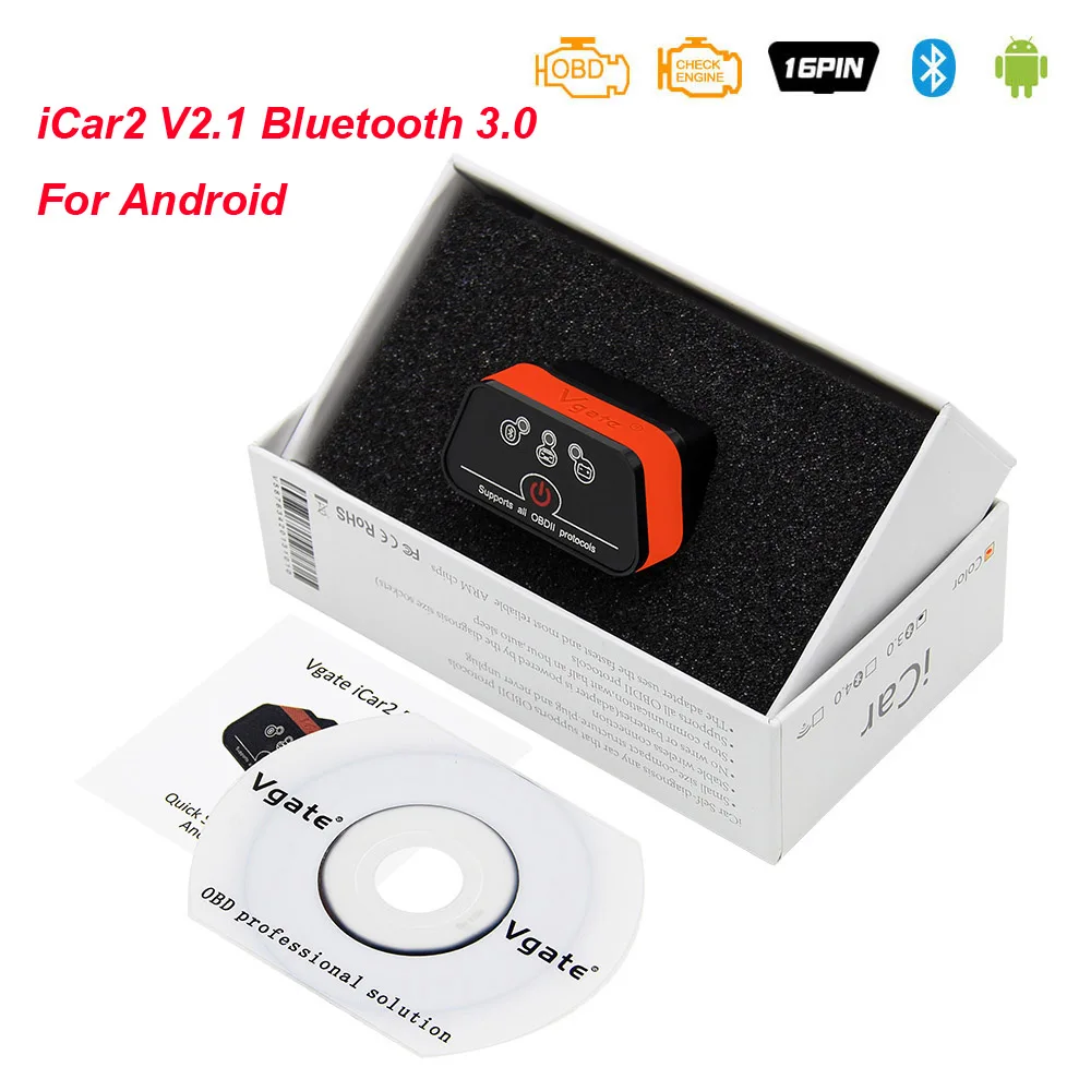 Vgate iCar2 ELM 327 V2.1 OBD2 Bluetooth wifi сканер iCar 2 elm327 V2.1 Wi-Fi OBD OBD2 автомобильный диагностический автоматический инструмент PK ELM 327 V1.5 - Цвет: Bluetooth 3.0