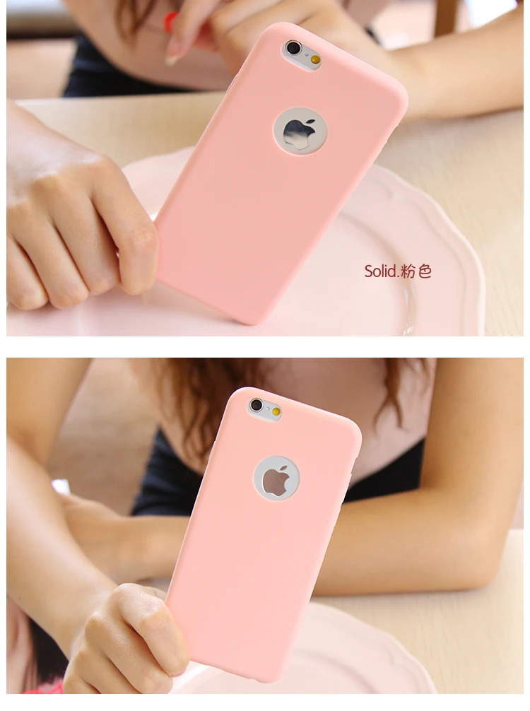 Lovely Girl Matte Candy Full Cover TPU Case for iPhone 7 6S plus 6 5 5S SE Soft TPU Silicone for iPhone 7 Case phone Coque Capa iphone se phone case