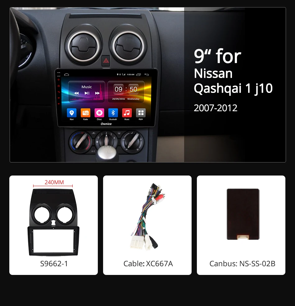 Discount Ownice K1 K2 K3 Octa Core Android 9.0 Car radio stereo for Nissan Qashqai 2007 2009 2010 2011 2012 dvd GPS player 32G 4G LTE 1