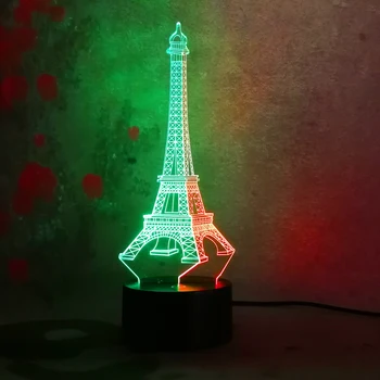 

Amroe France Eiffel Tower Custom Novelty Mixed Color Romantic IR RGB 7 Colors Change Bedroom Night Light Child Xmas Toy Gifts