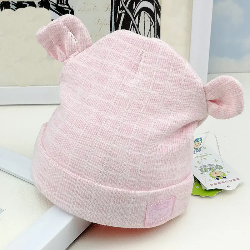 Grid Baby Beanie Hat Cute Bear Ears Newborn Boy Girl Head Cap for Windproof Spring AutumnOutdoors Soft High Quality Cotton (4)