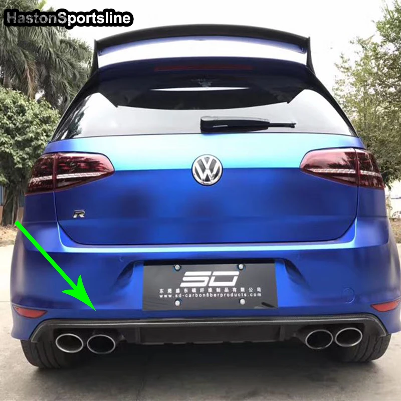 Golf 7 MK7 R углеродного волокна диффузор, губа на задний бампер для Volkswagen VW Golf7 стайлинга автомобилей только R бампер