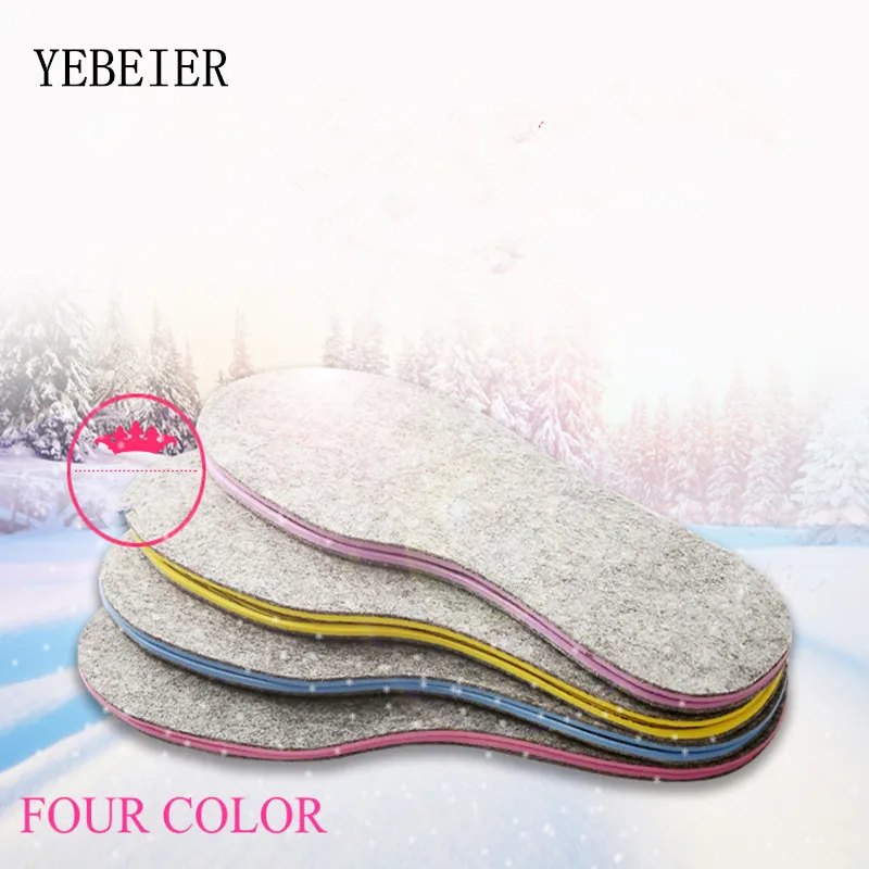 Unisex Winter Warm Comfortable Soft Emulsion Wool Shoe Insoles Pads Size 36-46