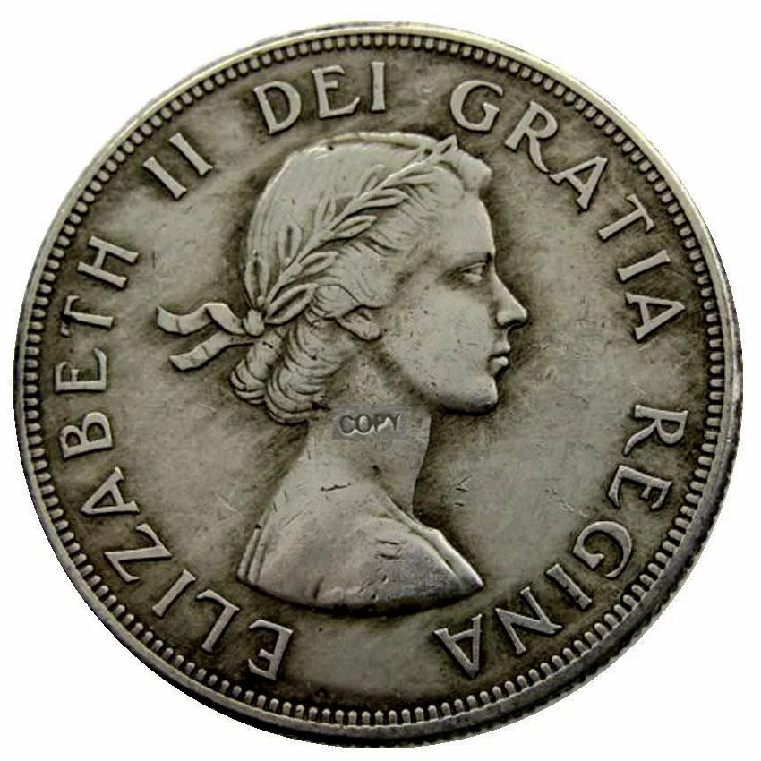 

Date 1953 1954 1955 1956 1957 1959 1960 1961 1962 1963 1965 1966 HObo Canada 1 Dollar Elizabeth II Dei Gratia Regina Coin Copy