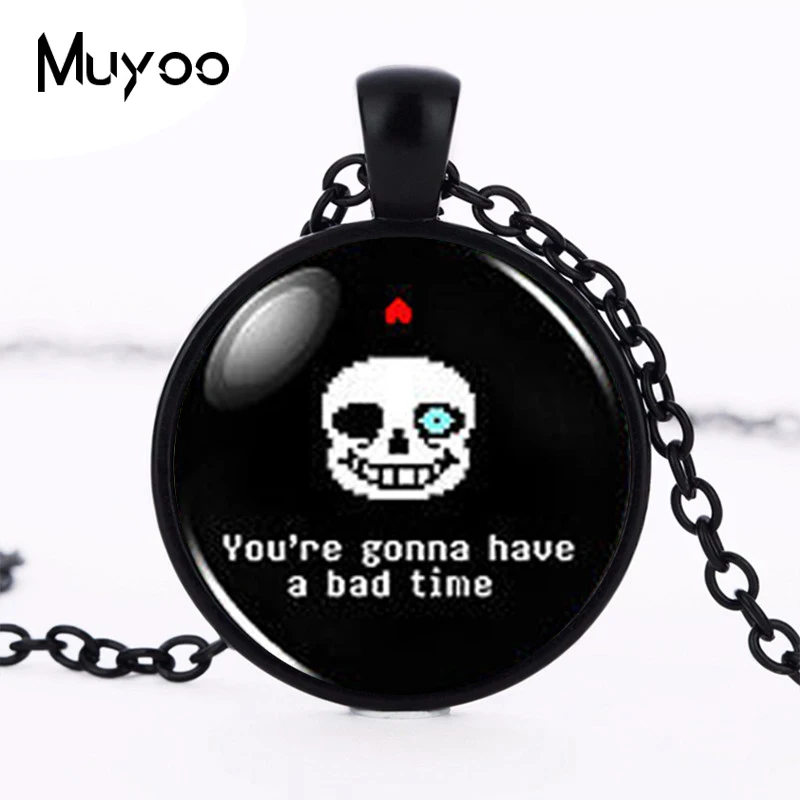 Женское модное ожерелье ручной работы Undertale Sans Bad Time круглая подвеска из латуни в