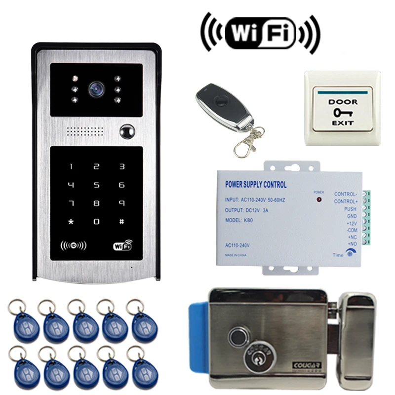 

JEX Wifi Video Door Phone Doorbell smart wireless door phone remote control/Unlock + Access Power Controller Free Shipping