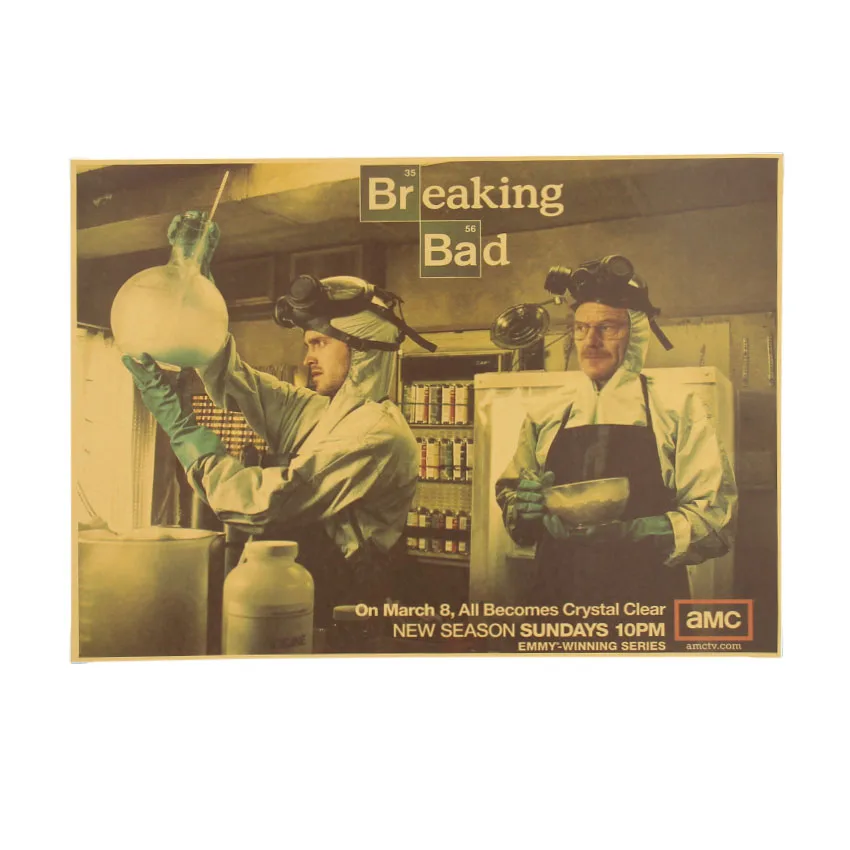 TIE LER Breaking Bad стикер на стену классический американский ТВ сериал плакат ретро крафт-бумага плакат 51,5X36 см
