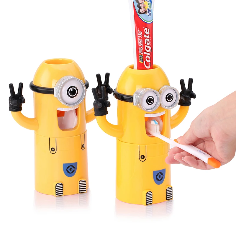 Dropshipping Minion Automatic toothpaste dispenser Toothbrush Holder Products Creative bathroom accessories Toothpaste Squeezer