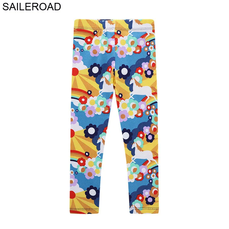 SAILEROAD Rainbow Pattern Детские леггинсы Хлопок Baby Girl леггинсы Детские брюки для детской одежды 7 лет детские брюки - Цвет: 1169 same picture