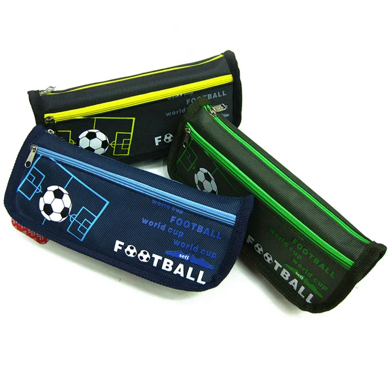 Pupil Football Cup Pencil Case Boys Sport Game Canvas Pen Curtain
