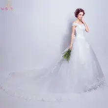 Ходить рядом с вами Роскошная свадебная одежда бальное платье корт поезд кружево с аппликацией и бисером тюлевые платья невесты Vestido De Noiva Princesa