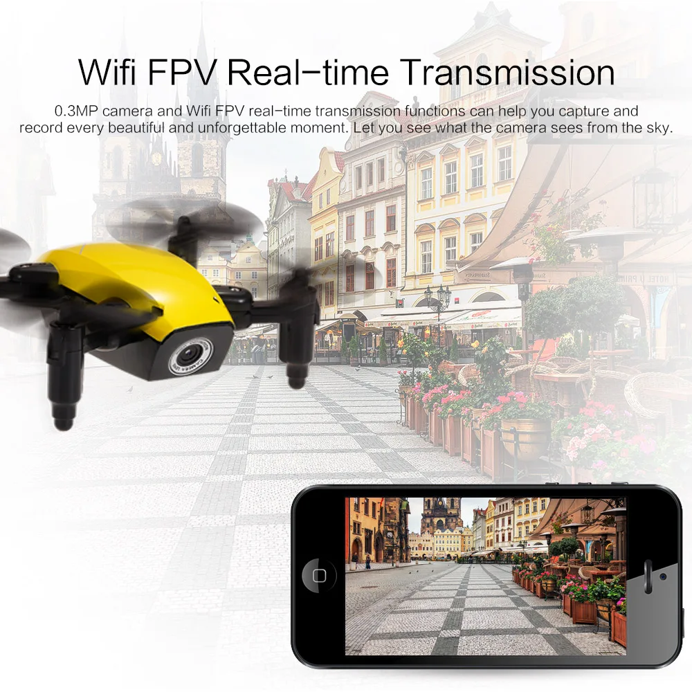 S9W 2,4 г 4CH 0.3MP Камера WI-FI FPV мини Drone высота Удержание планирования полетов складной Радиоуправляемый квадрокоптер