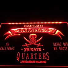 DZ024-имя персонализированные индивидуальный покои пират человек пещера светодиодный знак неонового света