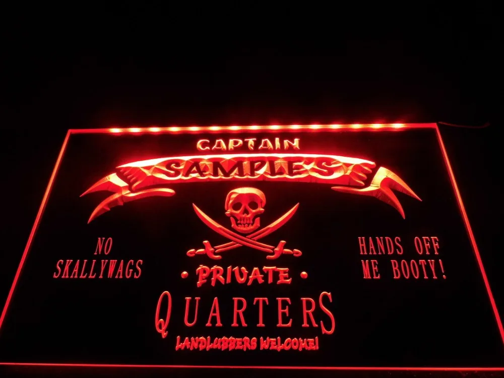 

DZ024- Name Personalized Custom Private Quarters Pirate Man Cave LED Neon Light Sign