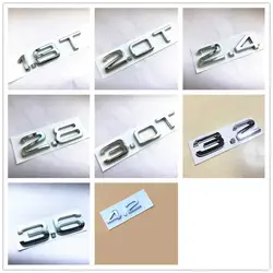 Хром ABS наклейка на багажник числа Буквы Знак логотипа Стикеры для Audi 2,4 2,8 4,2 2,0 3,0 3,2 3,6 1,8 T 2,0 T 3,0 T, логотипы марок машин