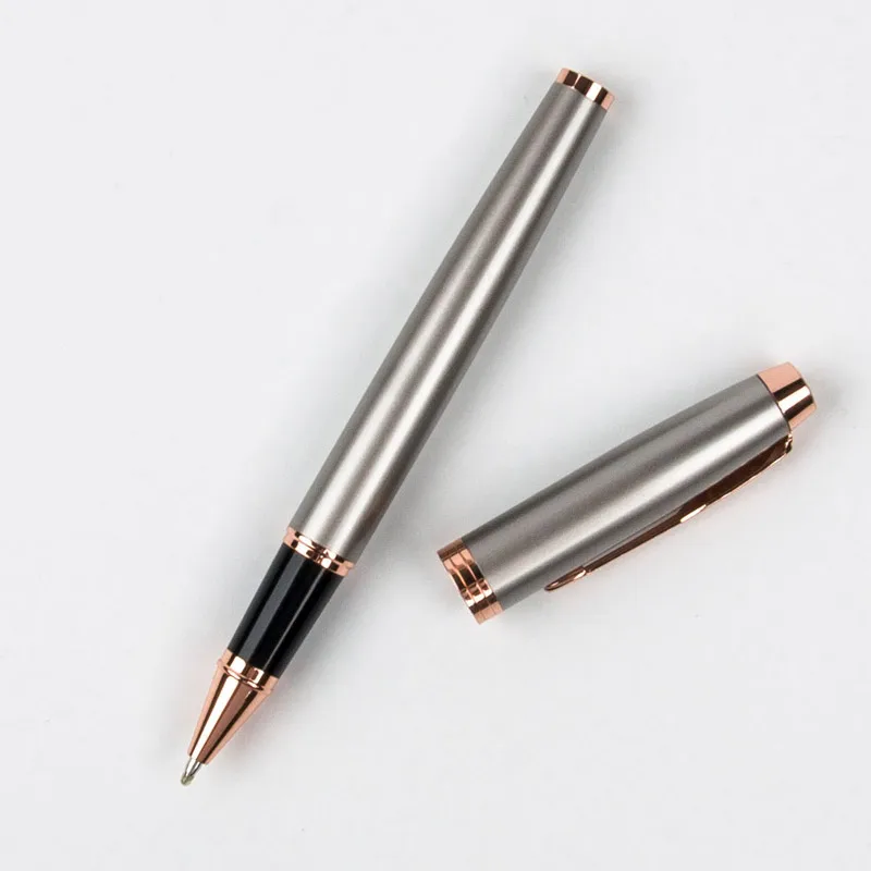 Роскошный металлический Ролик Шариковая ручка с мм 0,5 мм черные чернила пополнения шариковая ручка Ручки с надписью для рождествен - Цвет: Z