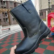 CHAISHOU/Мужская и женская обувь унисекс, высокие кожаные рабочие ботинки со стальным носком, с защитой от клещей и проколов, большие размеры CS-41