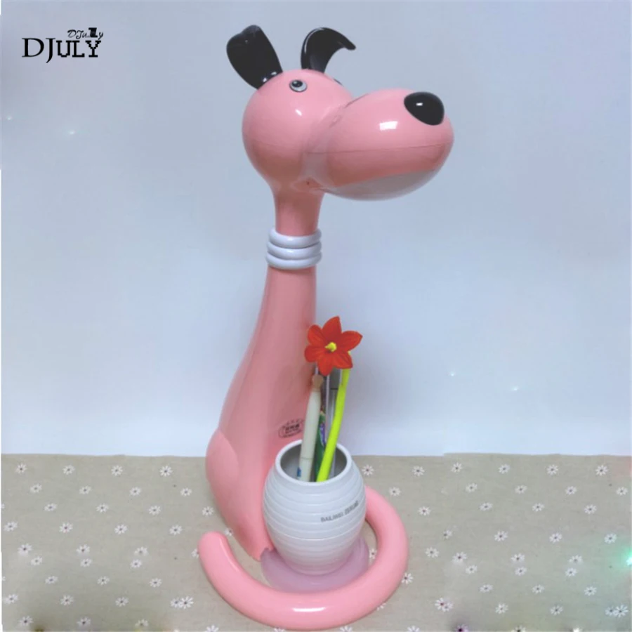 

Eye Care Children bedroom Table Lamp Creative Puppy Shape Adjustable study reading Light Pen Box bedside lamp Kids Birthday Gift