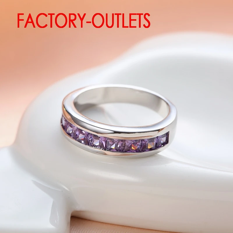 925 Sterling Silver Needle Engagement Ring Fashion Jewelry Trendy Style Cubic Zirconia Pave Setting for Women Girls silver ring silver rings