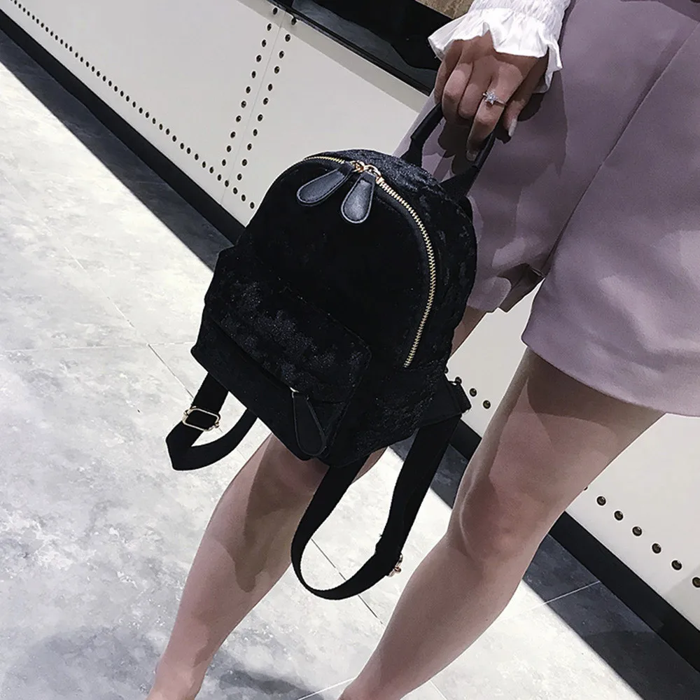 Aelicy Мода для женщин Девушка велюровый рюкзак дорожный Рюкзак Школьная Сумка для подростков корейский стиль дизайн 1277