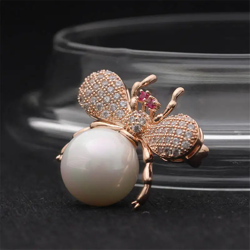 DoreenBeads милый значок в форме пчелы с имитацией жемчужных бусин булавка для