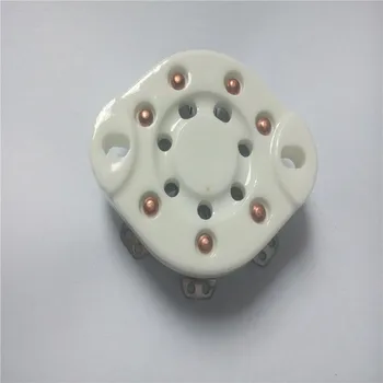 

4pcs ceramic tube socket seat GZC7-13 7 pin seat tube socket silver foot for 1625 FU25 amplifier
