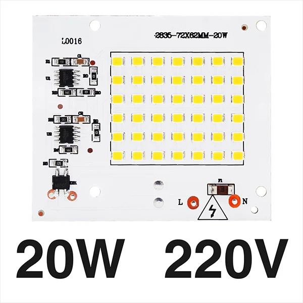 SMD СВЕТОДИОДНЫЙ лампы с чипом Smart IC AC 220-240 В 10 Вт 20 Вт 30 Вт 50 Вт 100 вт DIY для наружного прожектора прожектор сад холодный белый теплый белый - Испускаемый цвет: 20W 220V