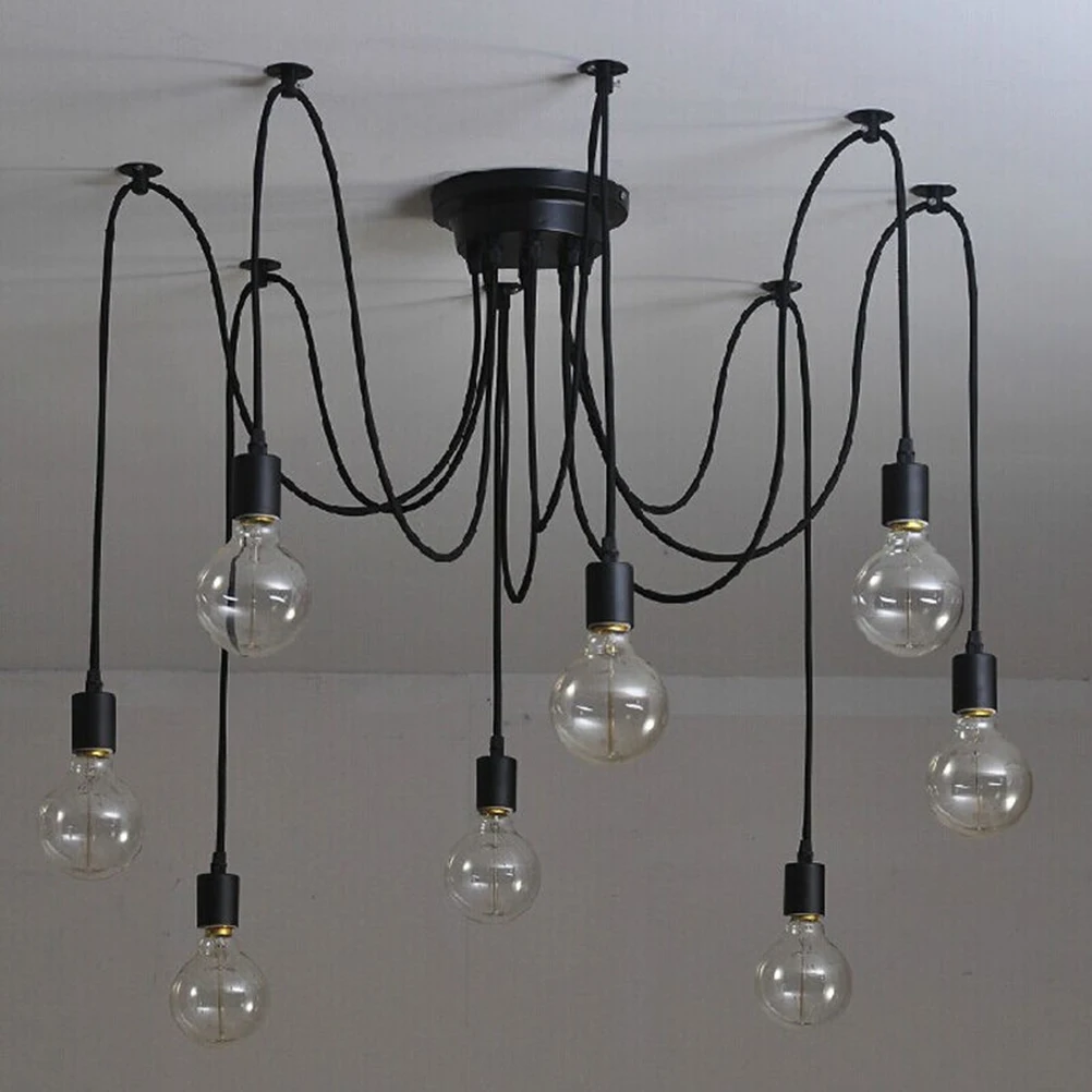 

8-Light Vintage Industrial Steampunk Loft Pendant Light With 1.5m Wire Without Bulb For DIY Home Lighting Decoration