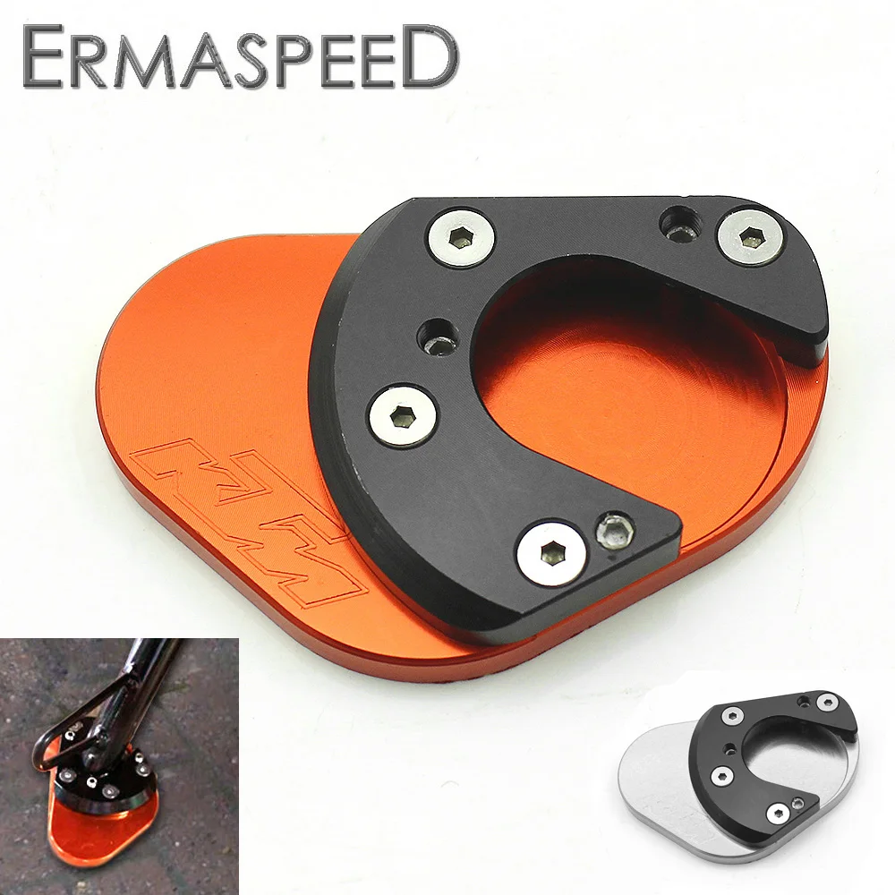 Orange CNC Aluminum Motorcycle Kickstand Side Stand Enlarge for KTM