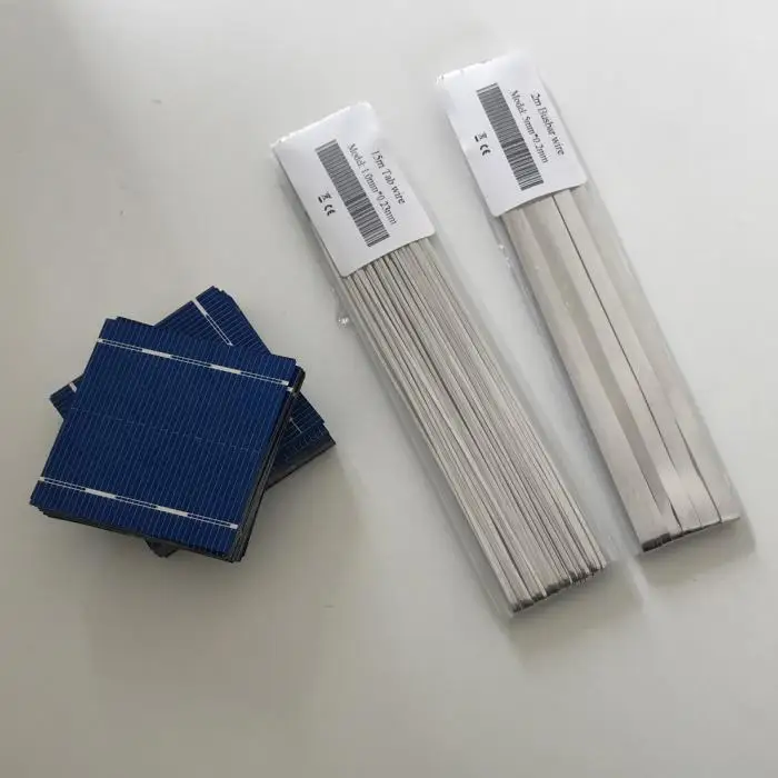 Kits de Painel Allmejores Pces Células Solares 0.43 w 0.5 v Faça Você Mesmo 12 24 Solar Dar Suficiente Tabbing Fio Barra 50 52mm x - Image 2