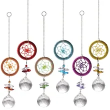 6 чакра Кристалл Хранитель Ловец снов Радуга восьмиугольник украшения-бисер двора сад подвесной кулон домашний Свадебный декор