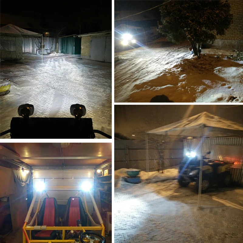 Led Motorcycle Headlight 15W 1800LM Car Fog DRL Headlamp Spotlight Hunting Driving Light High Bright External Inner Mounted Lamp (28-8)