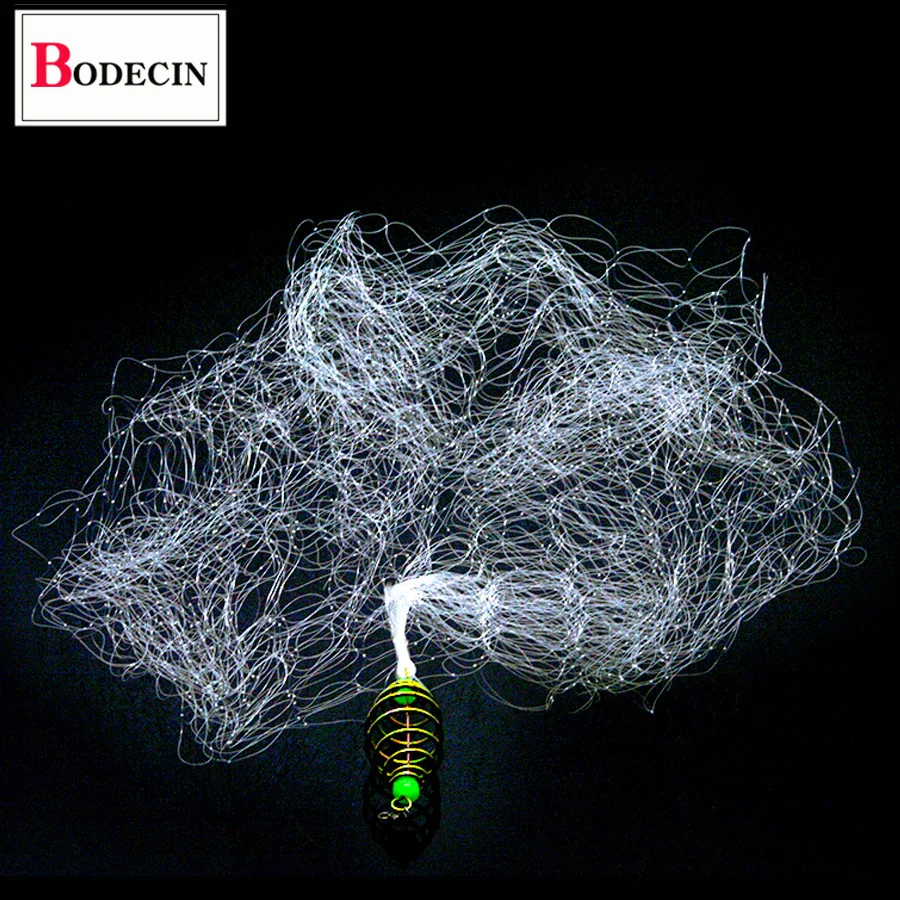 Copper Spring Shoal Fishing Net with Night Luminous Beads Ball Bearing Solid Ring Fishing Connector Freshwater Tool Tackle river (6)