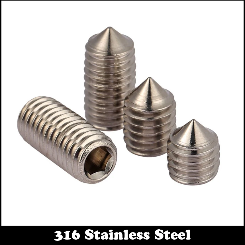 

M4*4 M4x4 M4*5 M4x5 M4*6 M4x6 M4*8 M4x8 316 Stainless Steel DIN914 Inner Hexagon Socket Allen Head Grub Cone Point Set Screw