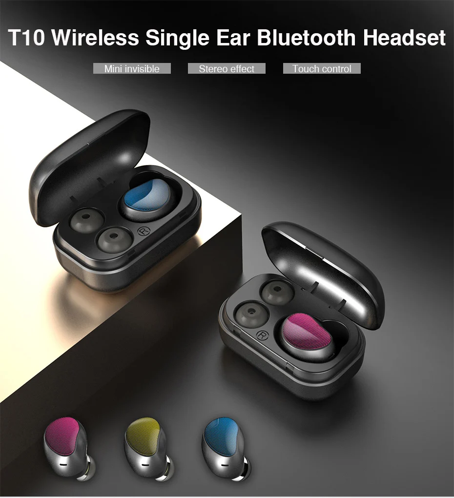 Mini Invisible Bluetooth Earphone Bluetooth Headset Single Wireless Earbud Charging Box Hands-free For Phone Sport Music (1)