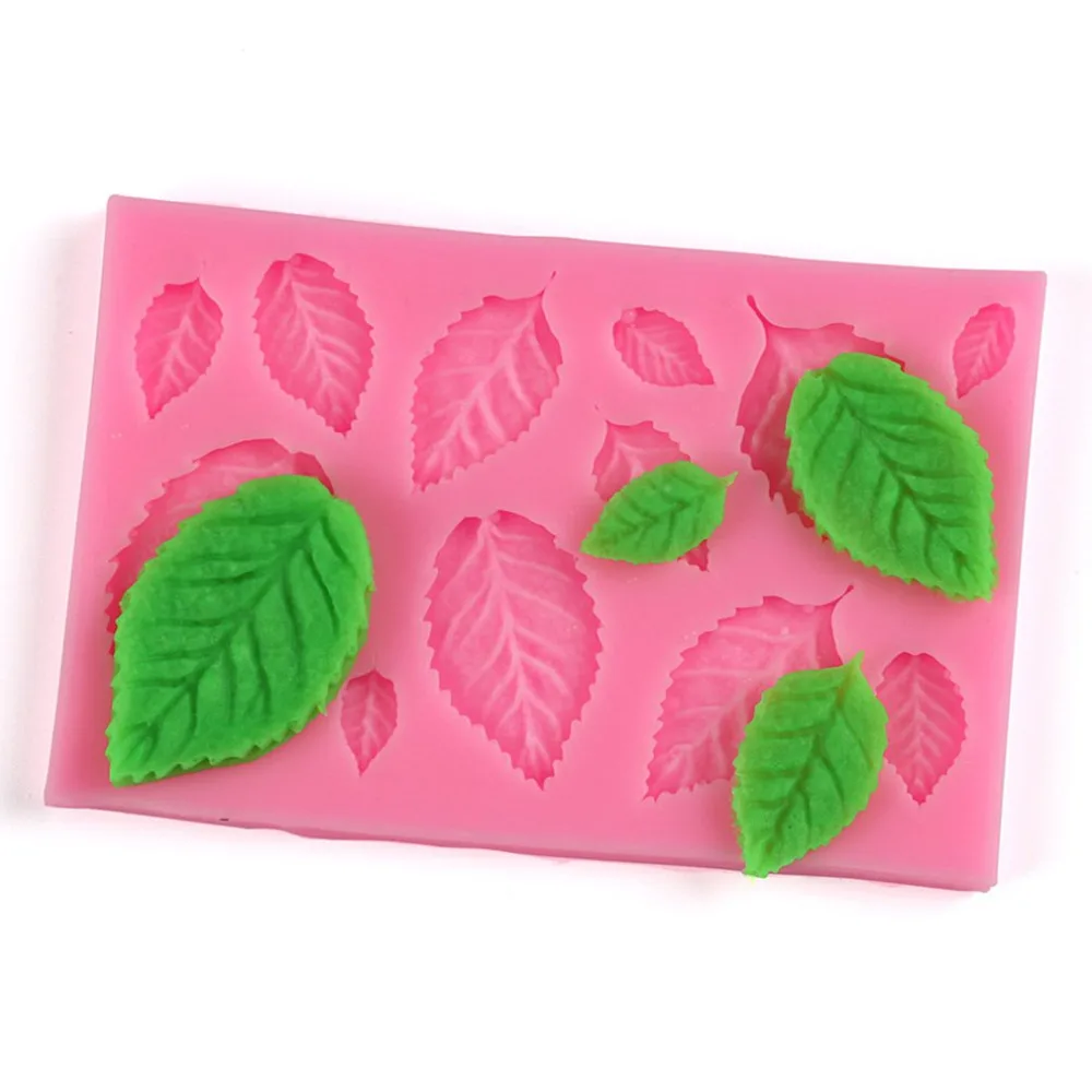 Leaf shaped silicone press mold leaves cake decoration fondant cookies