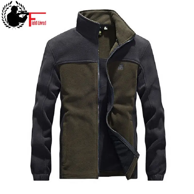 Military Tactical Fleece Hoodie Zipper Jacket Men Patchwork Army Style ...