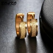 BOAKO, маленькие серьги-кольца, нержавеющая сталь, пирсинг, круглые серьги Huggies для женщин и мужчин, Ушные Кольца, клипсы, круг цвет золотой, серьги