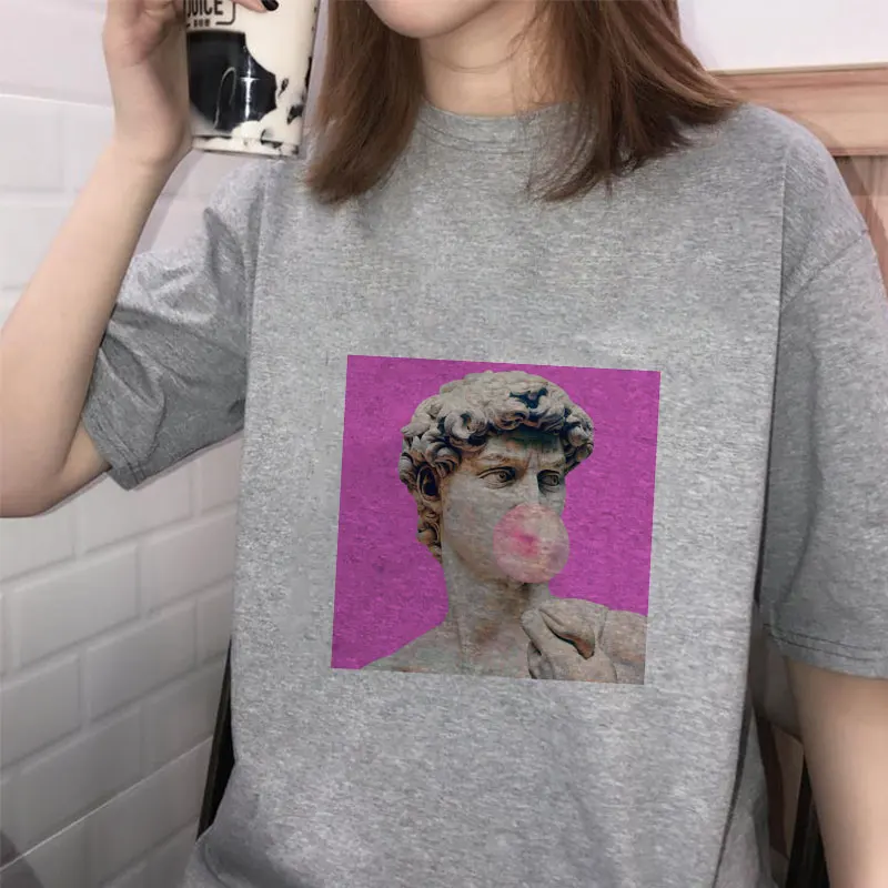 

Aesthetic Summer 2019 Women T-shirt Fashion Shirt Ulzzang Funny Pulp Fiction Clothes Vogue Tumblr Graphic Tee Michelangelo