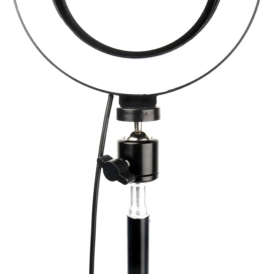 Светодиодный кольцевой светильник для селфи с регулируемой яркостью для фотосъемки, светящаяся лампа с usb-разъемом и треногой для камеры, мобильного телефона