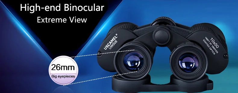 Binóculo com Ampla Bak4 com Lente com Lente 10x50 para Caça Visão Longo Alcance Ótico Profissional à Prova D'água Telescópio Esportivo Prisma Uscamel 18 High Quality Ferramenta