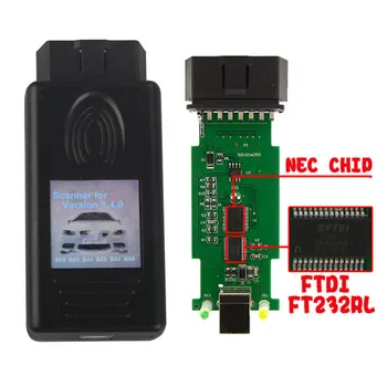 

2019 Good Chip FT232RL SCANNER 1.4.0 Diagnostic Scanner OBD2 Code Reader For BMW 1.4 USB Diagnostic Interface Unlock Version